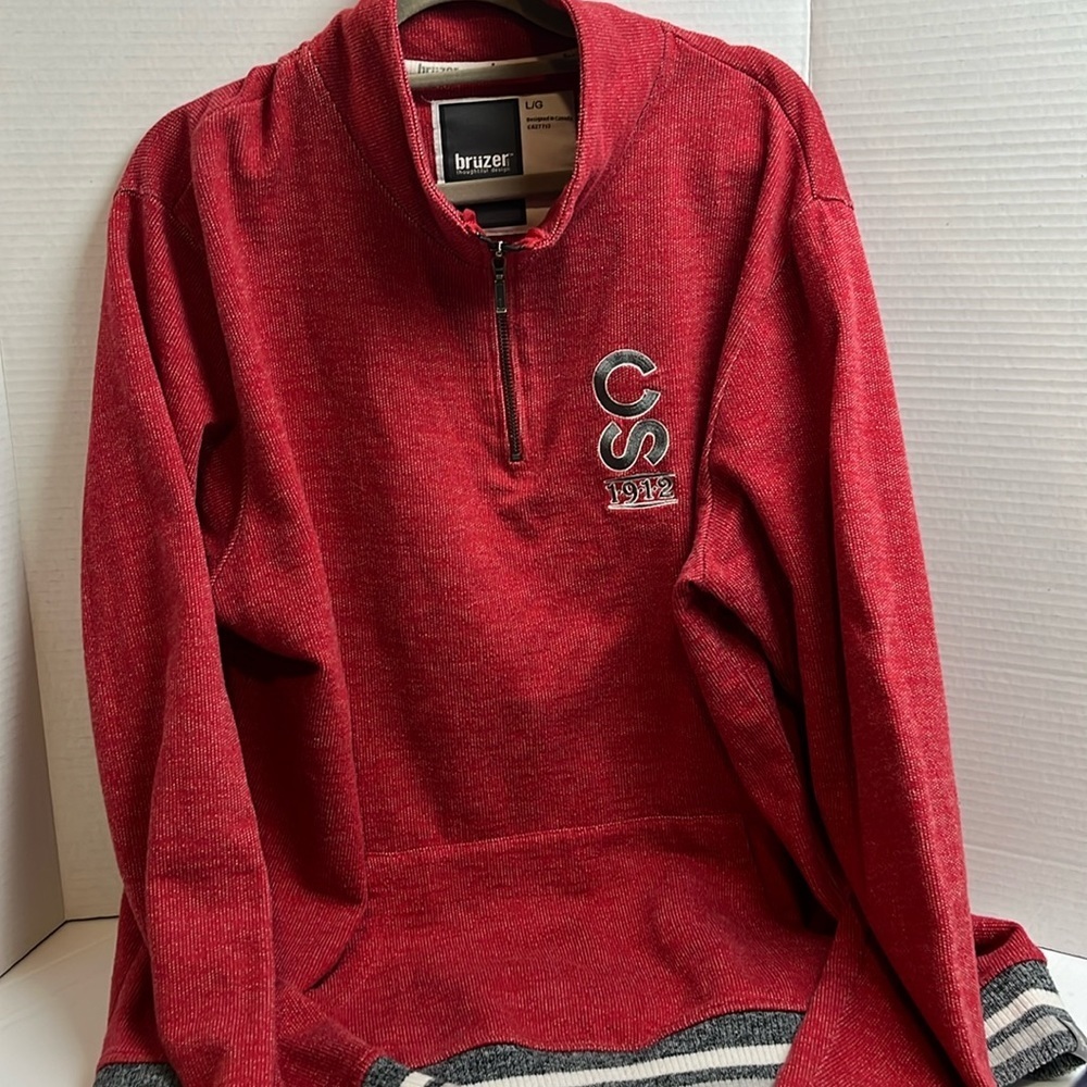Bruzer 1/4 zip sweatshirt ca 1912 embroidered